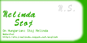 melinda stoj business card